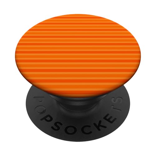 Orange gestreifte ästhetische Mädchen adrette Streifen PopSockets Klebender PopGrip von Horizontal Stripes Elegant Pattern