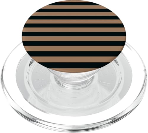 Schwarz Braun gestreift Girly Aesthetic Preppy Stripes PopSockets PopGrip für MagSafe von Horizontal Stripes Elegant Pattern