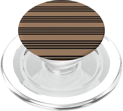 Schwarz Hellbraun gestreift ästhetisch Mädchen adrette braune Streifen PopSockets PopGrip für MagSafe von Horizontal Stripes Elegant Pattern