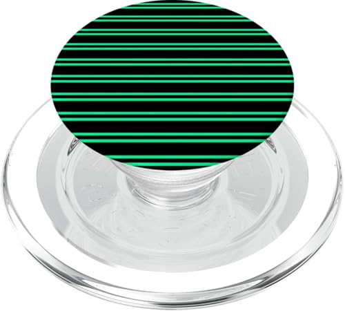 Schwarz und Grün gestreift niedlich mädchenhaft ästhetisch adrette Streifen PopSockets PopGrip für MagSafe von Horizontal Stripes Elegant Pattern