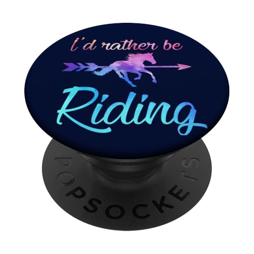 Horse I'd Rather Be Riding Equestrian Rider Damen Mädchen PopSockets Klebender PopGrip von Horse Lover Outfit Gifts Women Girls