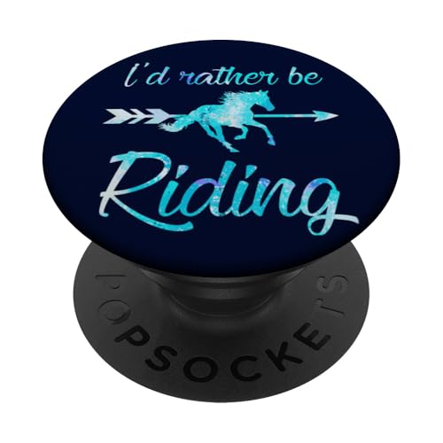 Horse I'd Rather Be Riding Equestrian Rider Damen Mädchen PopSockets Klebender PopGrip von Horse Lover Outfit Gifts Women Girls