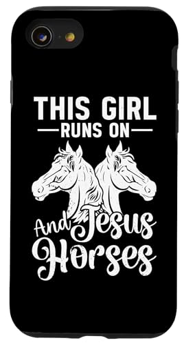 Hülle für iPhone SE (2020) / 7 / 8 Dieses Mädchen rennt auf Jesus und reitet Reiterinnen von Horse Riding Gifts for Women & Girls