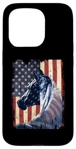 USA Amerikanische Flagge Reitpferd Cowgirl Reiten Hülle für iPhone 15 Pro von Horse Riding Gifts for Women & Girls