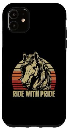 Hülle für iPhone 11 Retro Ride With Pride Reiten Reitpferd von Horse Riding Horses Horseback Gifts