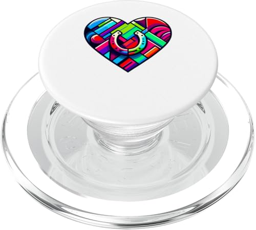 Bunte Art Hufeisen Pferd Reiten Reiter PopSockets PopGrip für MagSafe von Horseback Riding Equestrian Gifts