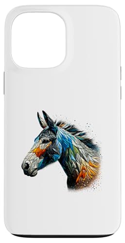 Hülle für iPhone 13 Pro Max Polygon Art Pferd Reiten Reiter Pferde von Horseback Riding Equestrian Gifts