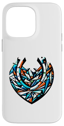 Hülle für iPhone 14 Pro Max Polygon Art Hufeisen Pferd Reiten Reiter von Horseback Riding Equestrian Gifts