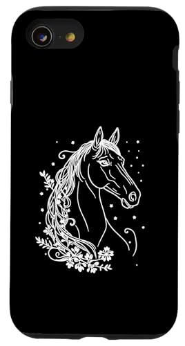 Hülle für iPhone SE (2020) / 7 / 8 Line Art Pferd Reiten Reitsport Pferde von Horseback Riding Equestrian Gifts