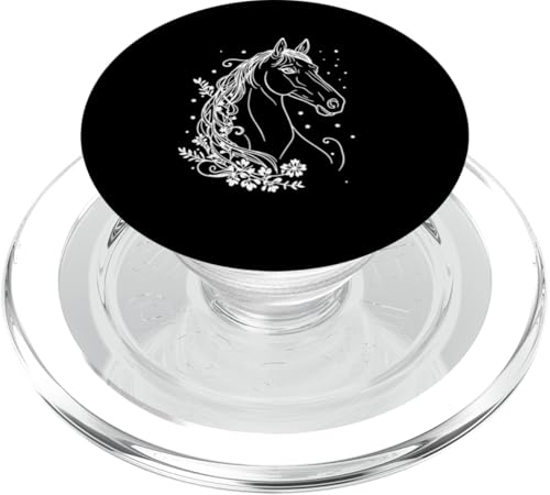 Line Art Pferd Reiten Reitsport Pferde PopSockets PopGrip für MagSafe von Horseback Riding Equestrian Gifts