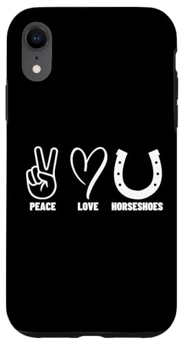 Hufeisen Spieler Peace Love Hufeisen Hülle für iPhone XR von Horseshoes Player Designs For Horseshoes Team