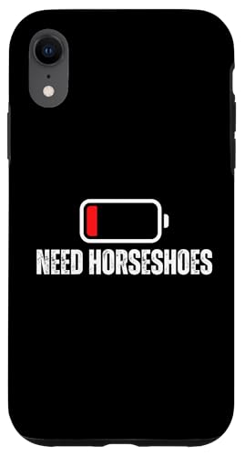 Need Hufeisen mit niedrigem Batteriestand, lustiger Hufeisen-Spieler Hülle für iPhone XR von Horseshoes Player Designs For Horseshoes Team