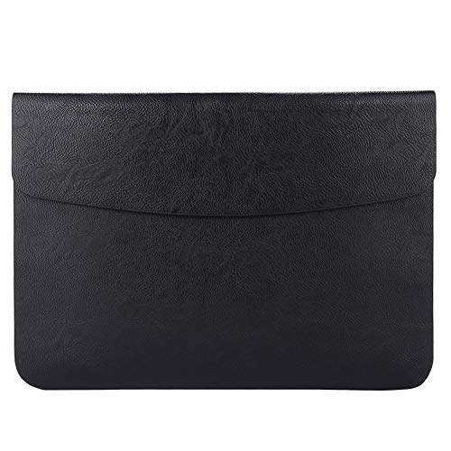 Laptop Hülle - PU Leder Tasche Schutzhülle Lederhülle Wallet Case Leather Sleeve Aktentasche mit Karten-Slot für Apple MacBook Air/MacBook Pro,Schwarz,MacBook 13.3 Zoll von HotYou