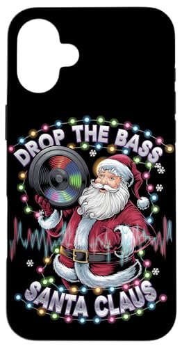 Hülle für iPhone 16 Plus Drop The Bass Santa DJ Rave Musikfestival Raver Weihnachten von House Techno EDM Music Lover Xmas Men Women Tees