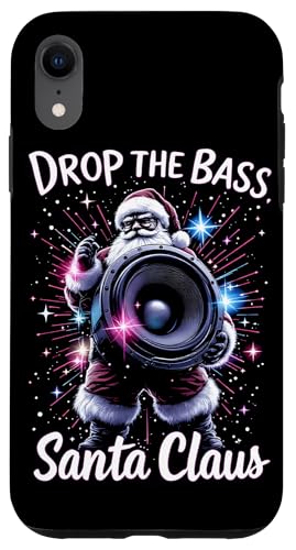 Hülle für iPhone XR Drop The Bass Santa DJ Rave Musikfestival Raver Weihnachten von House Techno EDM Music Lover Xmas Men Women Tees