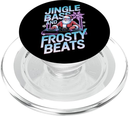 Jingle Bass Santa DJ Rave Music Festival Raver Weihnachten PopSockets PopGrip für MagSafe von House Techno EDM Music Lover Xmas Men Women Tees