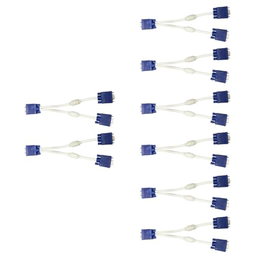 Housoutil 4 Sätze Vga in Linien Adapter Tragbar Dual Kabel Monitor Konverter Seriell Bildschirm 1 Bis 2 Videoverstärker Vga-splitter Kupfer 2 Stück * 4 von Housoutil