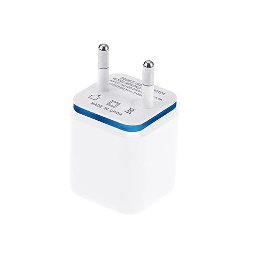 Housoutil Dual USB Ladegerät Universeller USB Power Adapter Für Smartphone Und Tablet Schnellladefunktion Für AC100 Bis AC240 Blaue Kante von Housoutil