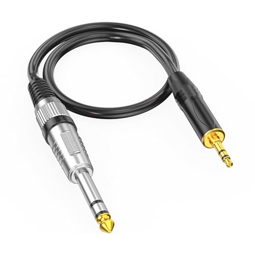 Hrtyvhin Kabel 3 5 Mm Stecker Auf 6 35 Mm Stecker Verbindungskabel Für Laptops Telefone Verbindung Zu Mischpulten Verstärkern von Hrtyvhin