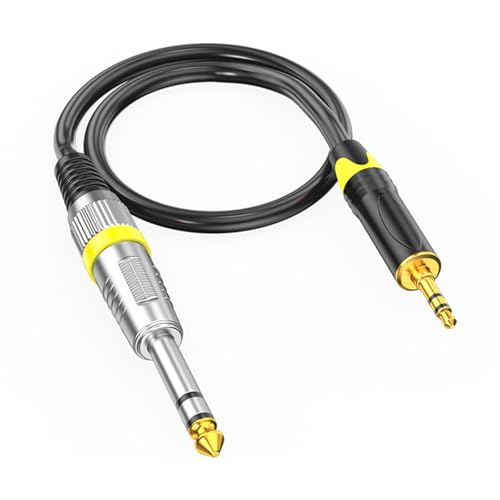 Hrtyvhin Professionelles 3,5 mm auf 6,35 mm Stereo-Kabel 1/8 auf 1/4 Kabel für Mischpulte, Verstärker, Gitarren von Hrtyvhin