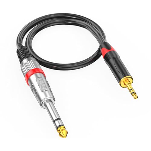 Hrtyvhin Professionelles 3,5 mm auf 6,35 mm Stereo-Kabel 1/8 auf 1/4 Kabel für Mischpulte, Verstärker, Gitarren von Hrtyvhin