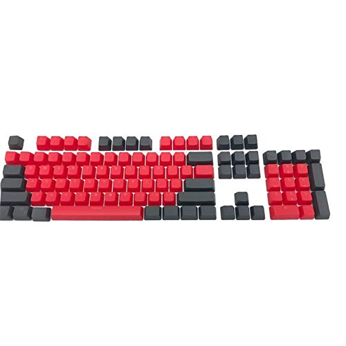 PBT Pudding-Tastenkappen-Set, 104 Doubleshot OEM-Profil-Tastenkappen mit Hintergrundbeleuchtung für 60%/87 TKL/104 Cherry MX Schalter, mechanische Tastatur, schwarz + rot von HshDUti