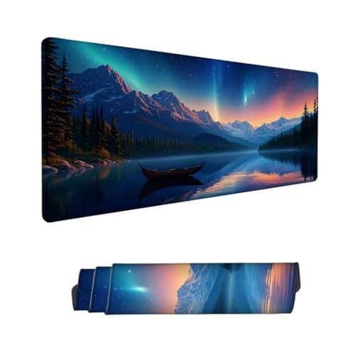 Aurora Mauspad XXL 700x400x3mm,Mousepad See Schreibtischunterlage,Wasserdichter Gaming Mauspad,Desk Mat mit Genähten Kanten,Mouse Pad mit Rutschfester Gummiunterseite Gaming Zubehör,Geschenk Hs-653 von Hsqpoobd