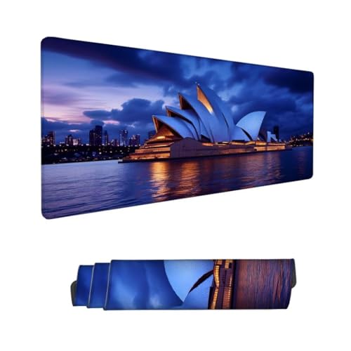 Blau Mauspad XXL 900x300x3mm,Mousepad Himmel Schreibtischunterlage,Wasserdichter Gaming Mauspad,Desk Mat mit Genähten Kanten,Mouse Pad mit Rutschfester Gummiunterseite Gaming Zubehör,Geschenk Hs-751 von Hsqpoobd