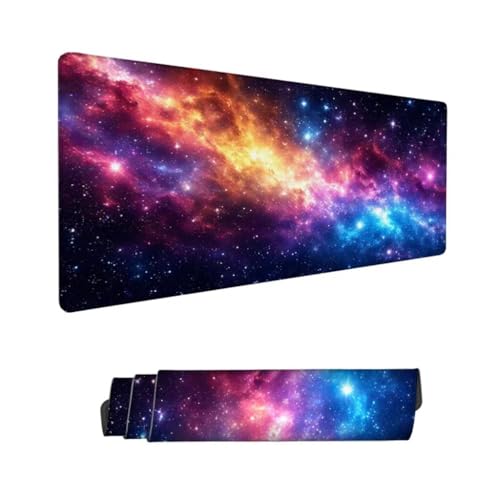 Gaming Mauspad XXL, Mauspad Farbe Mousepad 900x400mm, Schreibtischunterlage Sternenhimmel Mousepad, Wasserdicht Mouse Pad, Verbessert Präzision und Geschwindigkeit, Gaming-Mauspads für PC Hs-560 von Hsqpoobd