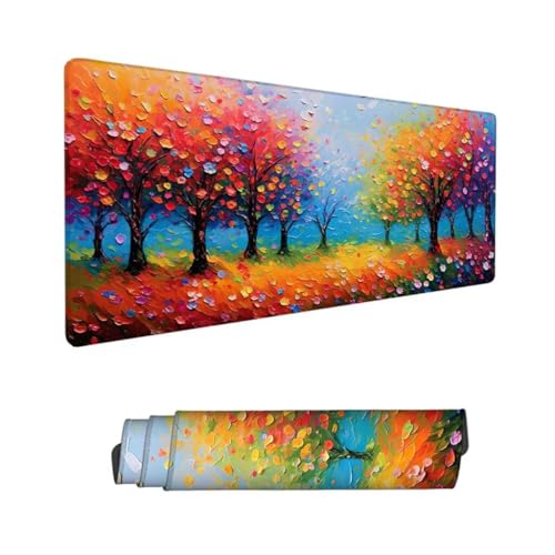 Gaming Mauspad XXL,Mauspad Baum Mousepad 900x400x3mm,Schreibtischunterlage Abstrakt Mousepad,Wasserdicht Anti-Rutsch Mouse Pad,Verbessert Präzision und Geschwindigkeit,Gaming-Mauspads für PC Hs-12 von Hsqpoobd