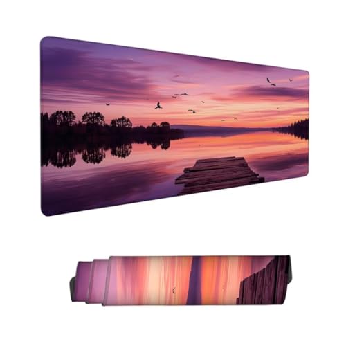 Gaming Mauspad XXL,Mauspad Landschaft Mousepad 1000x500x3mm,Schreibtischunterlage Pier Mousepad,Wasserdicht Anti-Rutsch Mouse Pad,Verbessert Präzision und Geschwindigkeit,Gaming-Mauspads für PC Hs-680 von Hsqpoobd