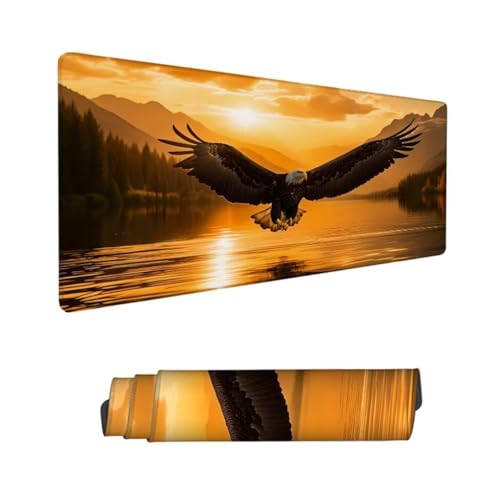 Gaming Mauspad XXL,Mauspad Landschaft Mousepad 1600x800mm,Schreibtischunterlage Adler Mousepad,Wasserdicht Anti-Rutsch Mouse Pad,Verbessert Präzision und Geschwindigkeit,Gaming-Mauspads für PC Hs-162 von Hsqpoobd