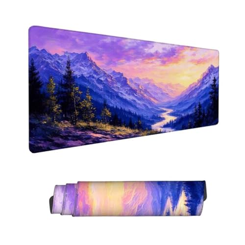 Gaming Mauspad XXL,Mauspad Lila Mousepad 1600x800x3mm,Schreibtischunterlage Himmel Mousepad,Wasserdicht Anti-Rutsch Mouse Pad,Verbessert Präzision und Geschwindigkeit,Gaming-Mauspads für PC Hs-44 von Hsqpoobd