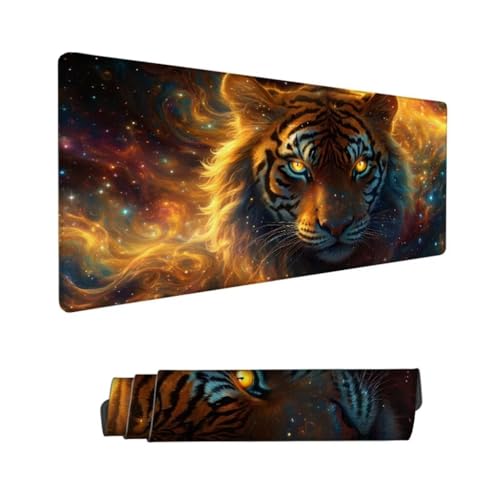 Gaming Mauspad XXL,Mauspad Tiger Mousepad 1000x500x3mm,Schreibtischunterlage Tier Mousepad,Wasserdicht Anti-Rutsch Mouse Pad,Verbessert Präzision und Geschwindigkeit,Gaming-Mauspads für PC Hs-132 von Hsqpoobd