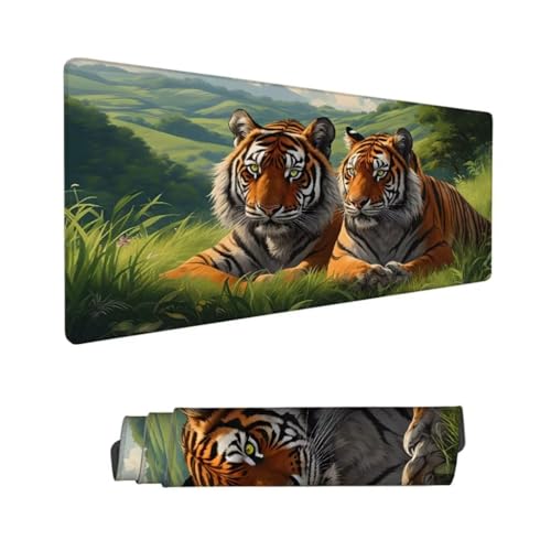 Gaming Mauspad XXL,Mauspad Tiger Mousepad 700x400x3mm,Schreibtischunterlage Tier Mousepad,Wasserdicht Anti-Rutsch Mouse Pad,Verbessert Präzision und Geschwindigkeit,Gaming-Mauspads für PC Hs-588 von Hsqpoobd