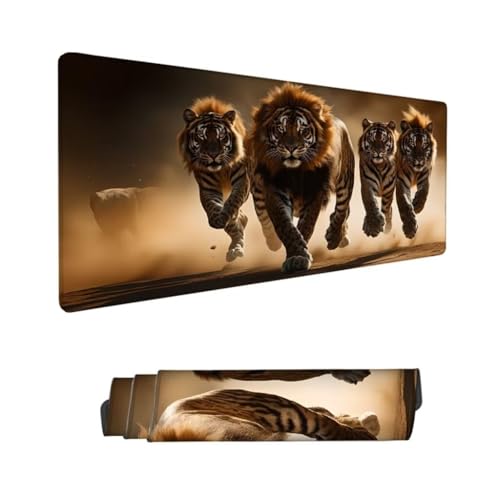 Gaming Mauspad XXL,Mauspad Tiger Mousepad 800x300x3mm,Schreibtischunterlage Tier Mousepad,Wasserdicht Anti-Rutsch Mouse Pad,Verbessert Präzision und Geschwindigkeit,Gaming-Mauspads für PC Hs-198 von Hsqpoobd