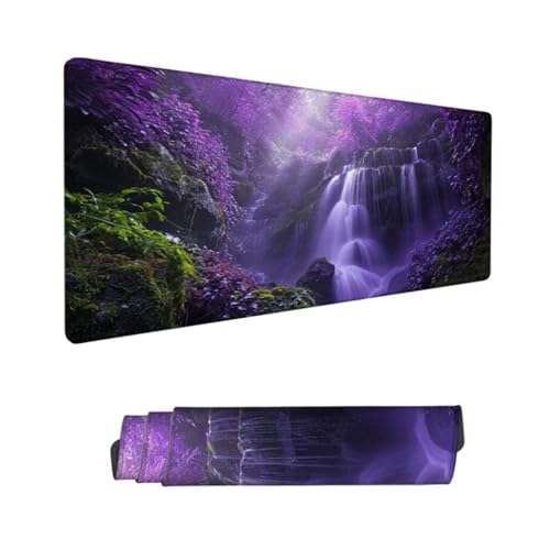 Lila Mauspad XXL 1200x600mm,Mousepad Landschaft Schreibtischunterlage,Wasserdichter Gaming Mauspad,Desk Mat mit Genähten Kanten,Mouse Pad mit Rutschfester Gummiunterseite Gaming Zubehör,Geschenk Hs-13 von Hsqpoobd