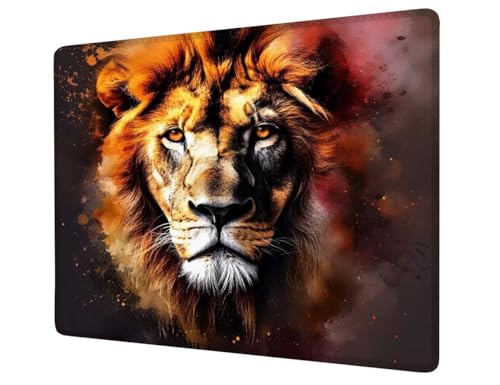 Mauspad Klein 200x150x3mm,Mousepad Landschaft Schreibtischunterlage,Wasserdichter Gaming Mauspad Löwe Desk Mat mit Genähten Kanten,Rutschfester Mouse Pad für PC,Büro,Laptop,Computer,Geschenk H1-375 von Hsqpoobd