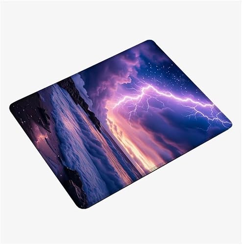 Mauspad Klein 290x240x3mm,Mousepad Strand Schreibtischunterlage,Wasserdichter Gaming Mauspad Wellen Desk Mat mit Genähten Kanten,Rutschfester Mouse Pad für PC,Büro,Laptop,Computer,Geschenk H1-1117 von Hsqpoobd