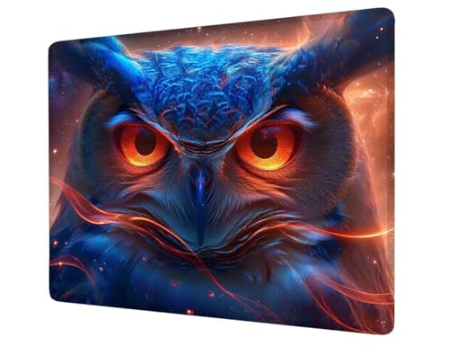 Mauspad Klein 320x260x3mm, Mousepad Eule Schreibtischunterlage, Wasserdichter Gaming Mauspad Tier Desk Mat mit Genähten Kanten, Rutschfester Mouse Pad für PC, Büro, Laptop, Computer, Geschenk H1-117 von Hsqpoobd