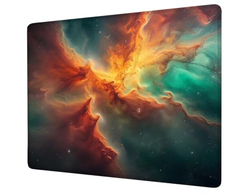 Mauspad Klein 340x280x3mm,Mousepad Orange Schreibtischunterlage,Wasserdichter Gaming Mauspad Abstrakt Desk Mat mit Genähten Kanten,Rutschfester Mouse Pad für PC,Büro,Laptop,Computer,Geschenk H1-463 von Hsqpoobd