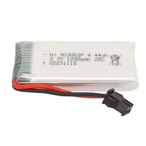 3,7 V 1200 MAh Lithium-Ionen-Akku, 3,7 V 1200 MAh Lithium-Akku SM Schwarzer Stecker für 903052P Drohne von Huairdum