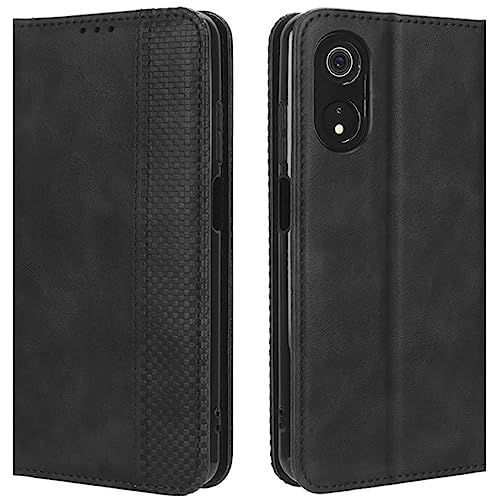 HualuBro Handyhülle für Cubot P60 Hülle Leder, Magnetisch Stoßfest Schutzhülle Klapphülle Handytasche Flip Case Cover für Cubot P60 Tasche, Schwarz von HualuBro