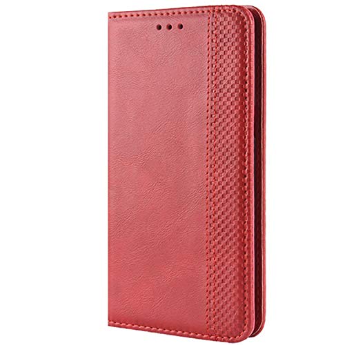 HualuBro Handyhülle für Oukitel C53 Hülle Leder, Magnetisch Stoßfest Schutzhülle Klapphülle Handytasche Flip Case Cover für Oukitel C53 4G Tasche, Rot von HualuBro