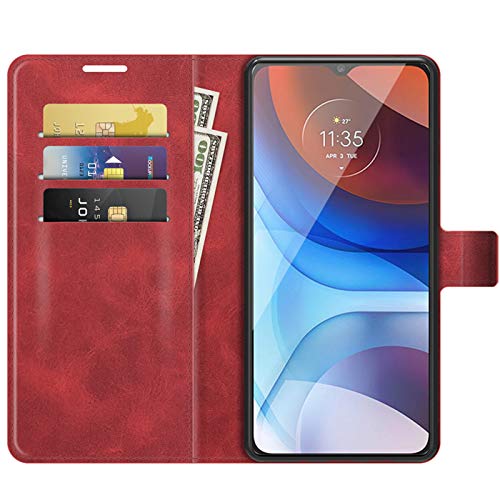 HualuBro Hülle für Xiaomi Redmi Note 13 4G HandyHülle Leder, Stoßfest Flip Case Cover Klapphülle Handytasche LederHülle Wallet Schutzhülle für Xiaomi Redmi Note 13 4G Tasche (Rot) von HualuBro