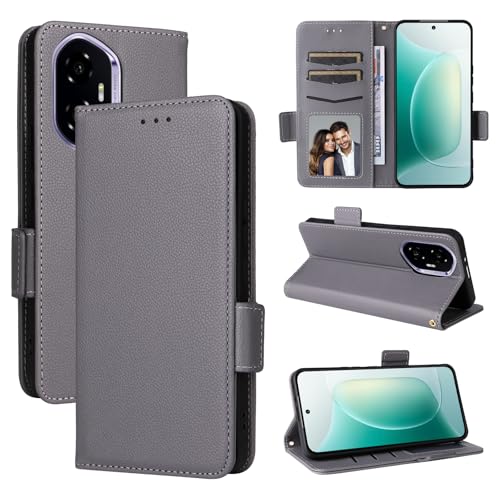 Hülle für Honor 300 Ständer Klapphüllen Magnetic Closure,Textur Leder Folio Handyhülle Case für Honor 300(4) von Hülle