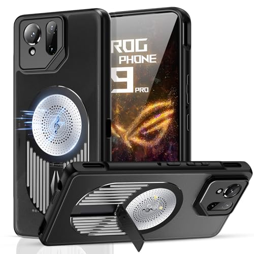 Hülle für ROG Phone 9 Pro Transparent Case + Wärmeableitung + Bracket + Wireless Charge,Clear Bumper Cover für Asus ROG Phone 9 Pro(1) von Hülle