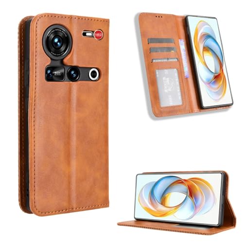 Hülle für Z70 Ultra Klapphülle Leder Flip Geldbörse,Ständer Wallet Handyhülle Folio Case Shell für ZTE Nubia Z70 Ultra(18) von Hülle