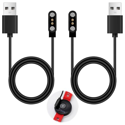 Hugfads 2 Stück Universal Smartwatch Ladekabel Magnetisch, Magnetisches 2-Pin USB-Kabel, Smart Watch Magnetisches Ladekabel, Smart Watch Ladegerät USB-Ladekabel (Modelle A & B, 2,84mm) von Hugfads