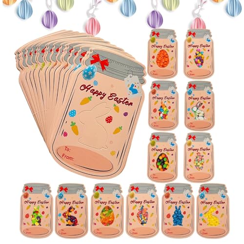 Hugsweet Packung mit 24 Premium-Ostergrußkarten mit Häschen und Ei. Frohe Ostern-Karten-Set. Lustige Aktivitäten, kreatives Geschenk für Kartenbastelbedarf von Hugsweet